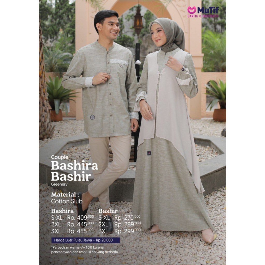 Couple Gamis Koko MUTIF BASHIRA - BASHIR GREENERY || MUTIF COUPLE