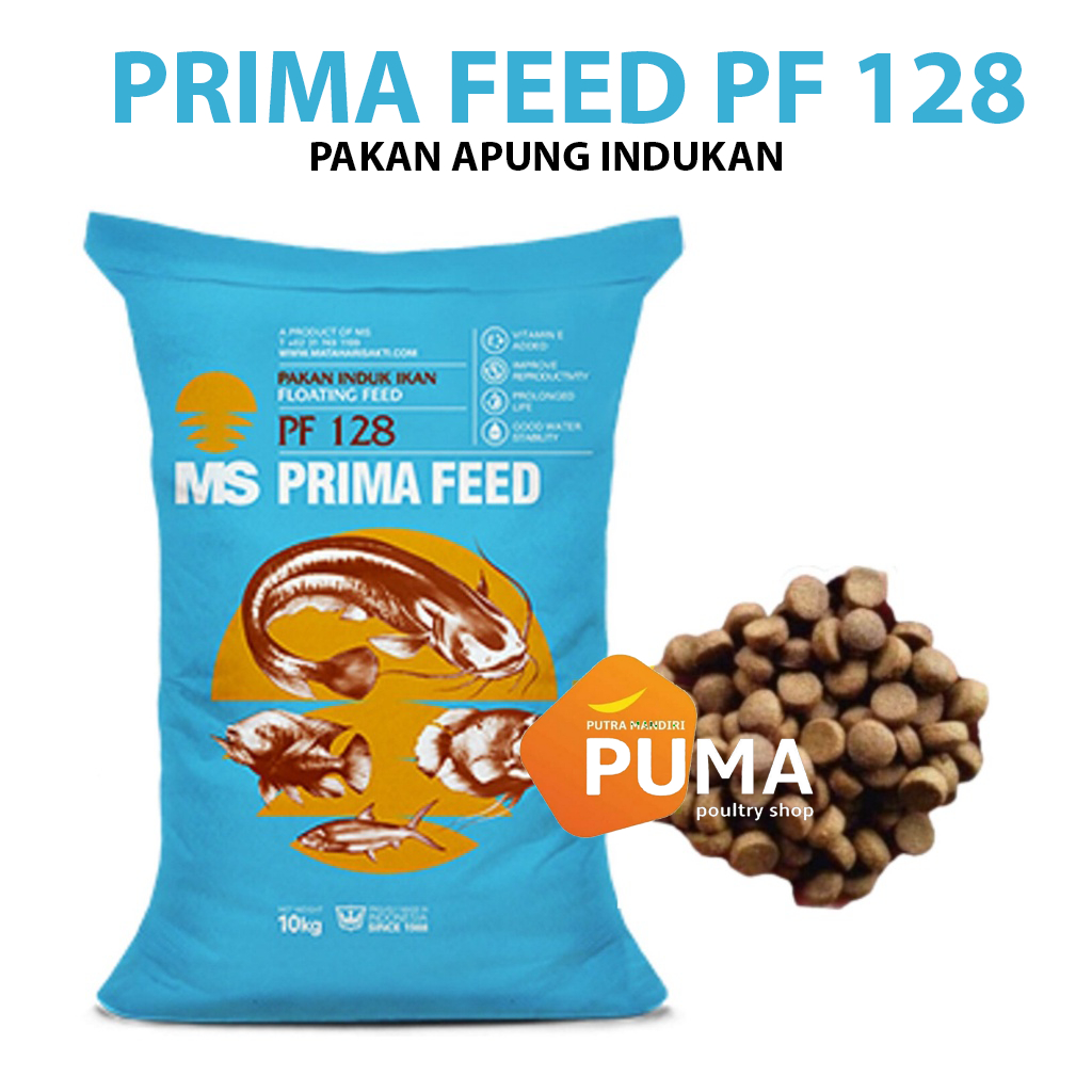 PRIMA FEED PF 128 1 SAK 10KG PAKAN PELET INDUKAN IKAN NILA LELE GURAME PAKAN IKAN