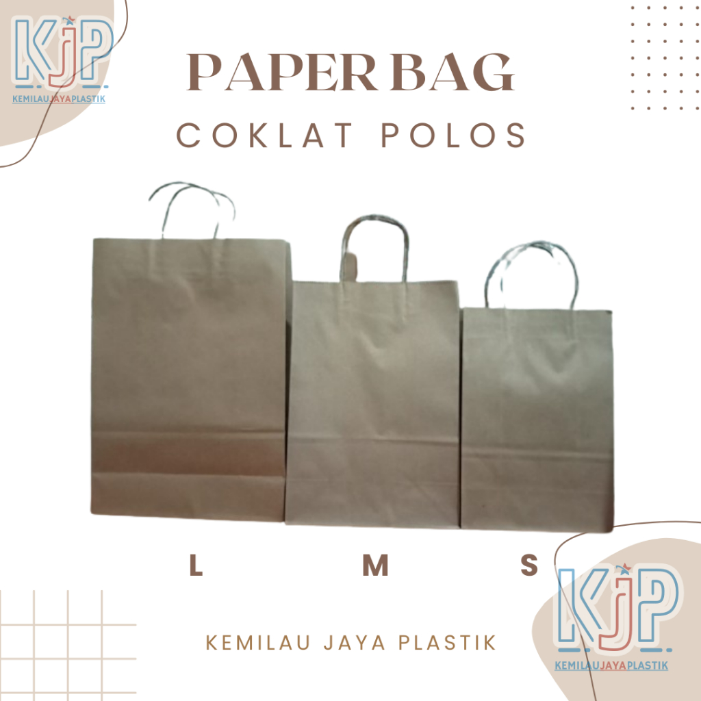 

Paper Bag Coklat Polos / Tas Kertas Tebal Ukuran S, M dan L / Ukuran 25, 30, dan 35