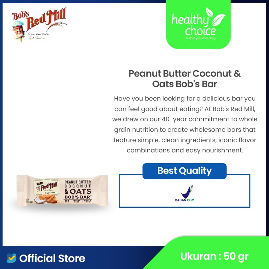 

Bob's Red Mill Peanut Butter Coconut & Oats Bob's Bar 50gr