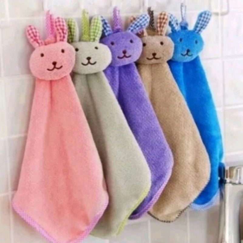 Lap Tangan Handuk Serbet Gantung Rabbit Karakter Bathroom