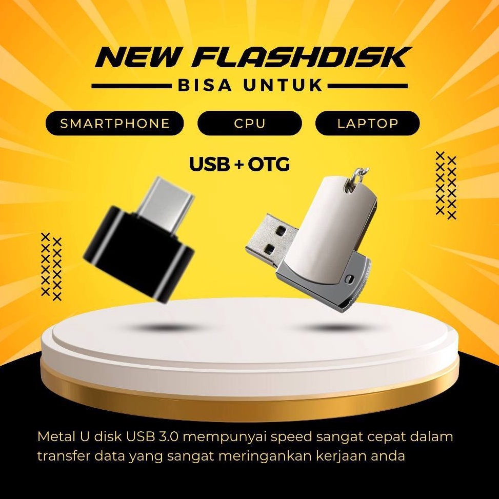 KODE H1B Flashdisk OTG TypeC Flashdisk HP 2TB Flash Drive bahan Metal Anti air kecepatan tinggi U Di