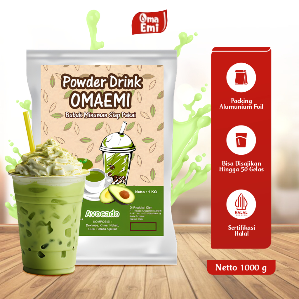 

BUBUK MINUMAN PREMIUM RASA AVOCADO 1 KG | BPOM & HALAL