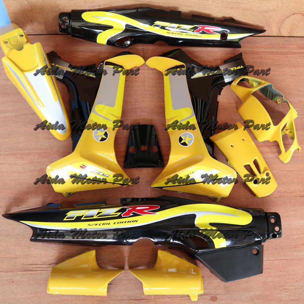 Cover Bodi Full Set Body Fizr Fiz R Caltex Kuning Hitam
