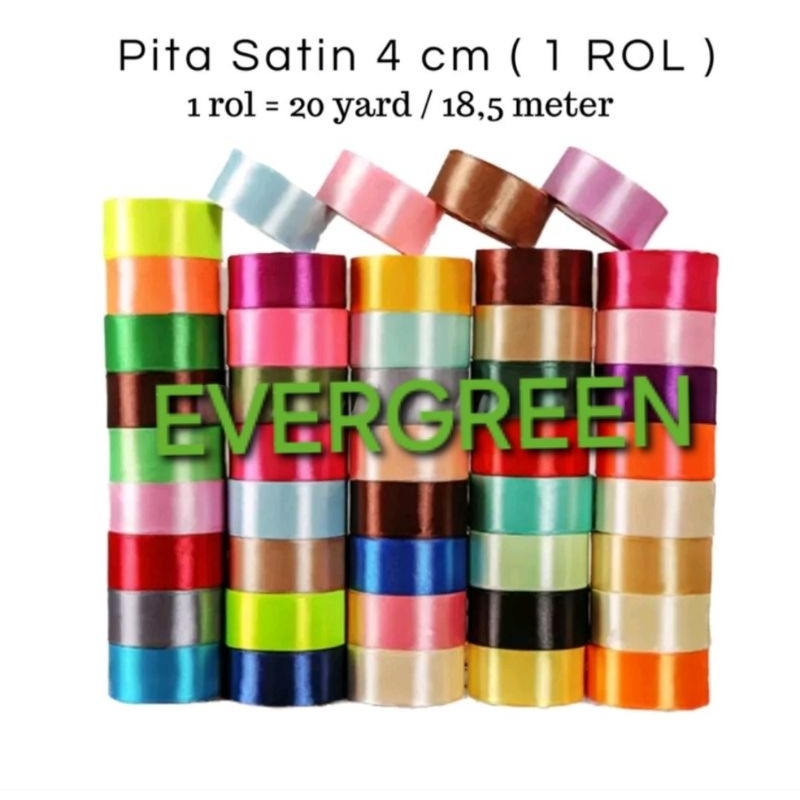 ROLL Pita Satin 1,5 inch = 4cm | Pita Satin 4cm Pita 4cm Pita satin satu setengah inch Pita Satin 1 