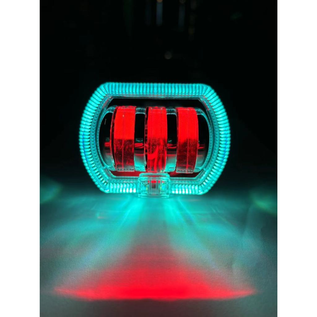 Projector BIled 3 Lensa 8D  Cut Off  Lampu Tembak LED biled 3inch Shroud + Devil Laser U20