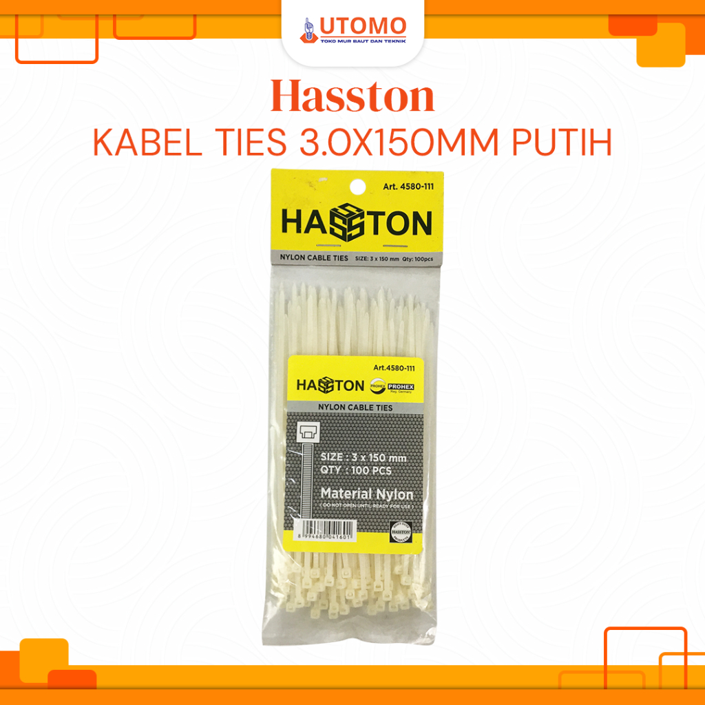 

HASSTON Kabel Ties 3x150mm Pengikat Nylon Cable Tie