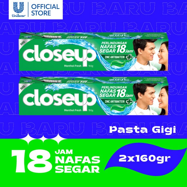 Close up Ever Fresh Toothpaste Anti Bacterial 160 g x2