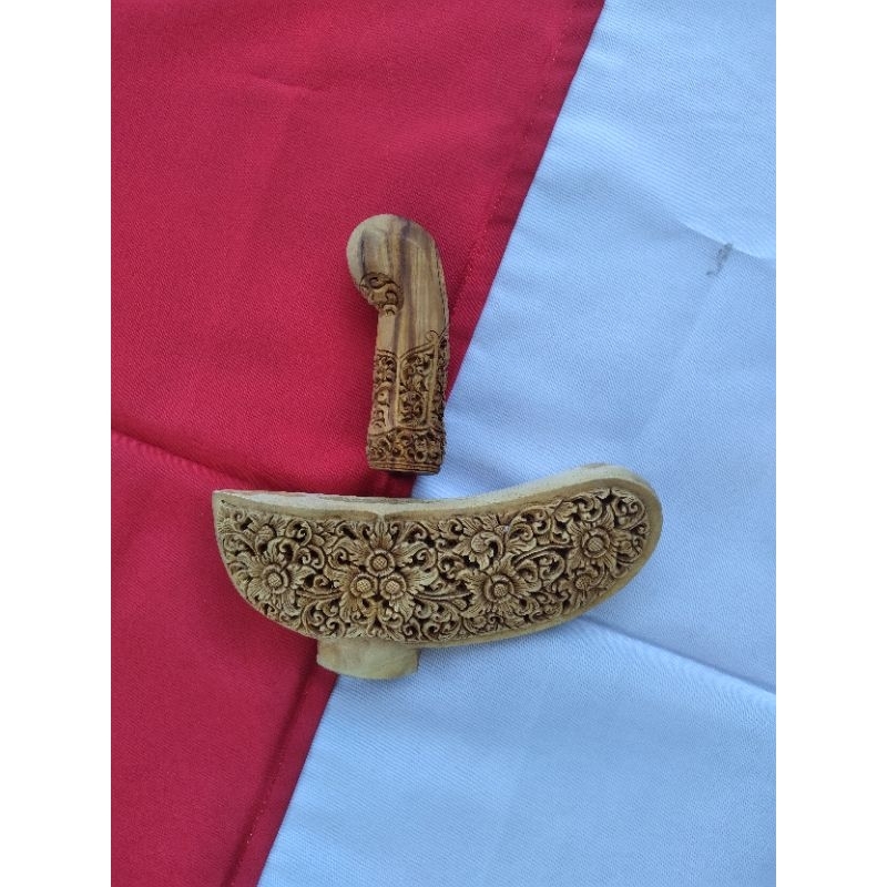 Warangka dan deder saja ukiran bunga | deder keris | gagang keris |