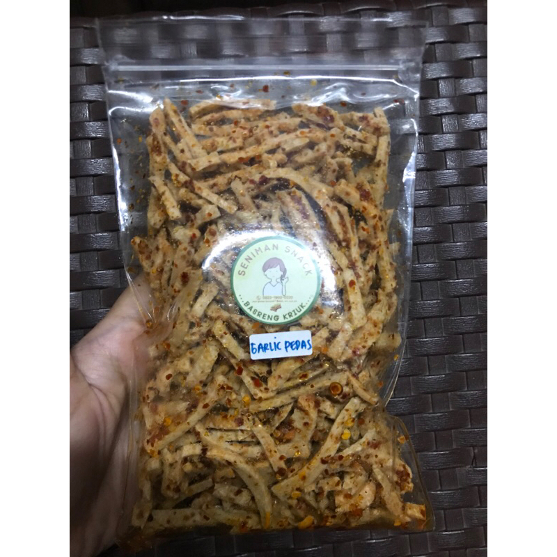 

Seniman snack Basreng Stick Kriuk Cemilan Extra Pedas 180gr