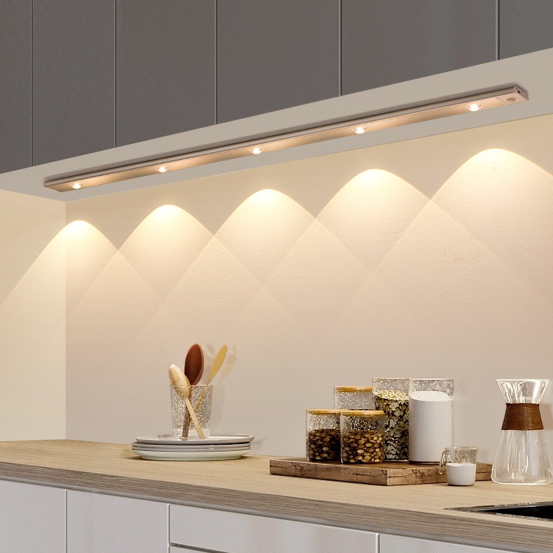 PANAS Lampu Strip LED 3 Warna Ukuran 2  3  4  6CM Dengan Sensor Gerak Untuk Lemari Pakaian Dan Dapur