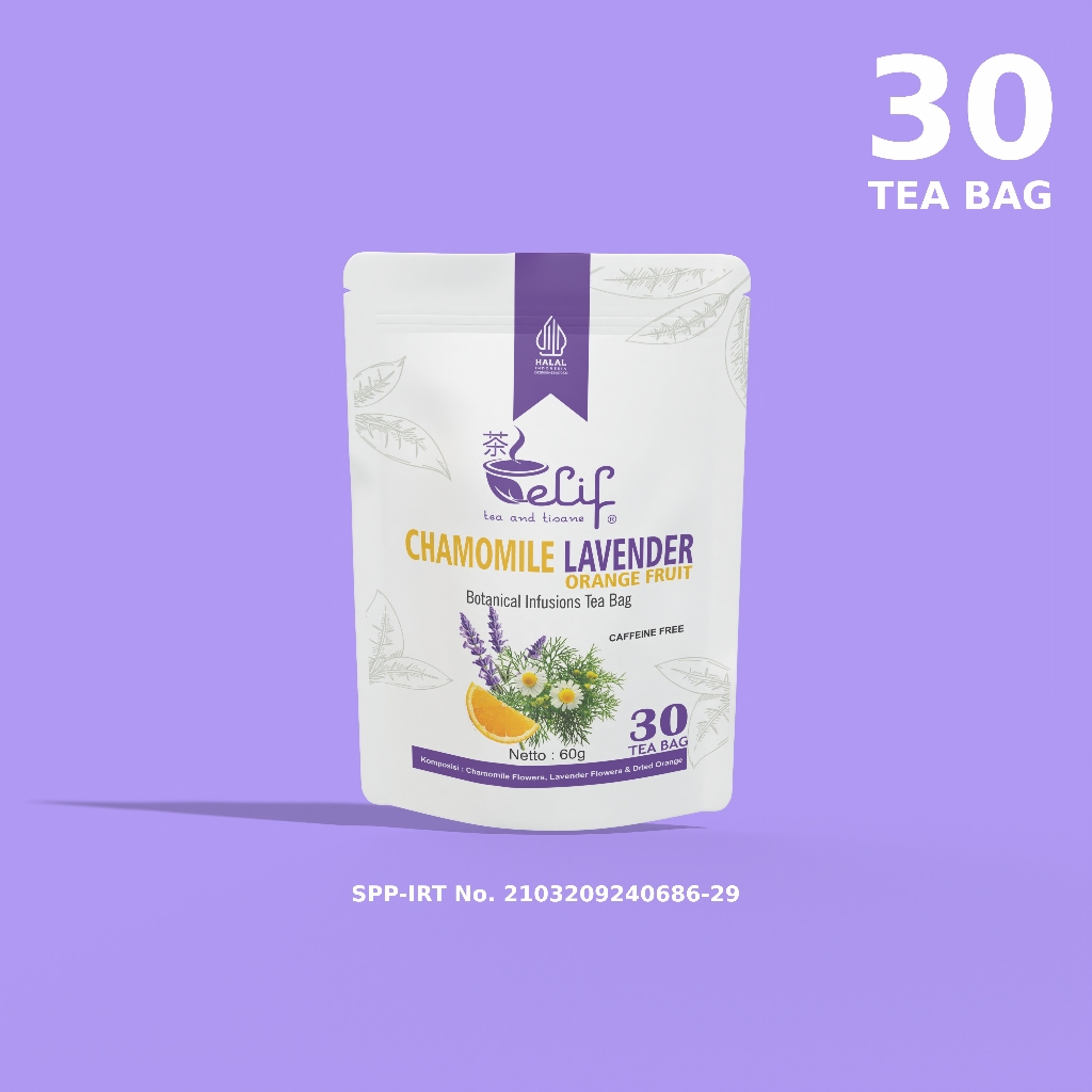 

ELIF TEA AND TISANE Chamomile Lavender Orange Tea Teh Kamomil Lavender dan Jeruk Orange 30 Tea Bag