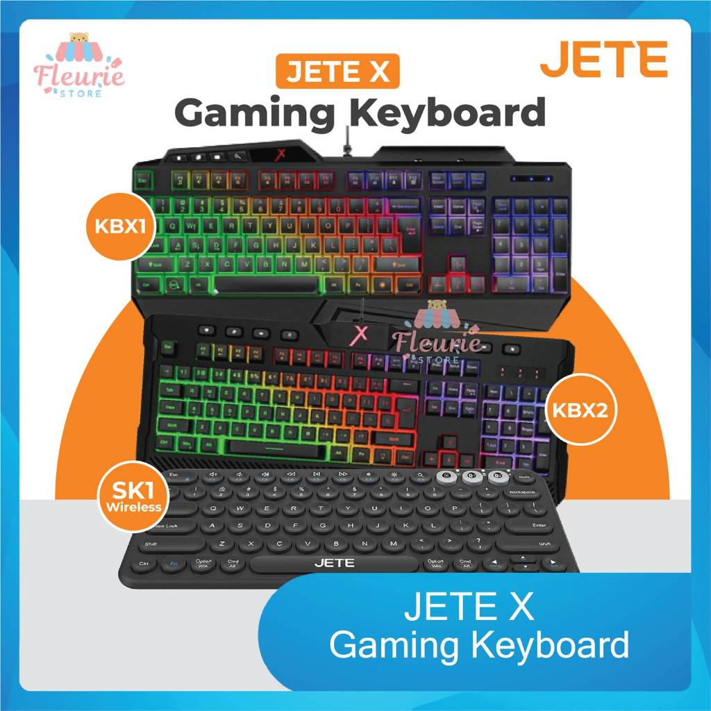 JETE X Gaming Keyboard KBX1 / KBX2 / Keyboard Wireless SK1 - Keyboard Gaming / Keyboard Wirelss Orig