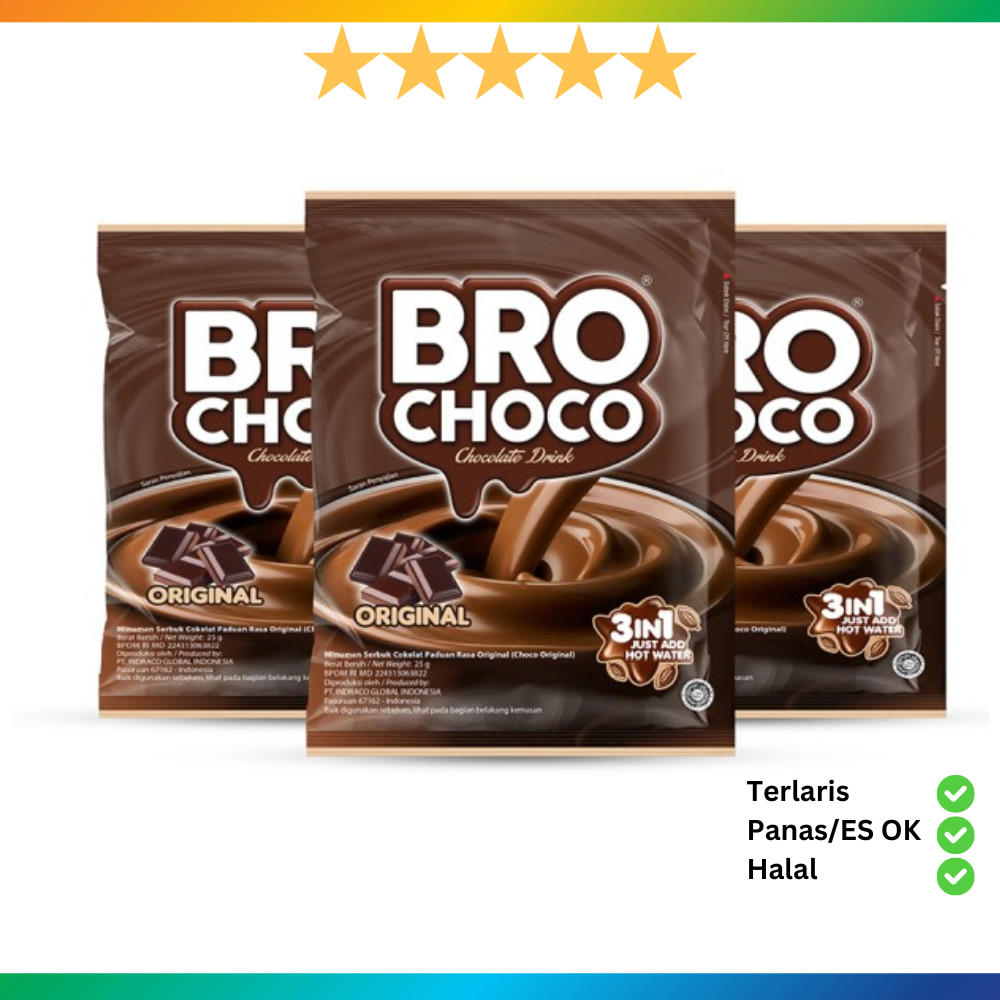 

Minuman Bubuk Cokelat BROCHOCO (10 sachet x 25g) Cokelat Instan rasa Original Creamy Bubuk Coklat Minum atau Campuran Kue