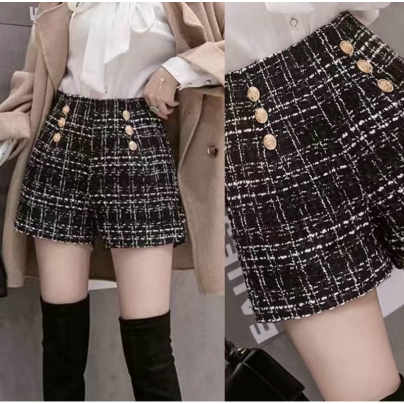 Celana pendek wanita tweed korean style bukan oudre duma claryn with love april etni maven