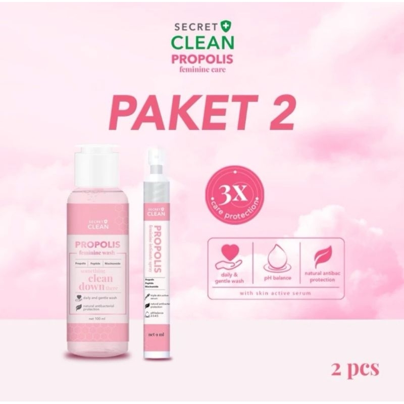 Secret clean propolis spray - Secret clean propolis wash- Secret clean feminine care