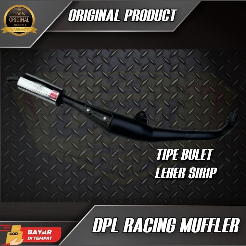 KNALPOT FIZ R FORCE ONE POSWAN TIPE BULET LEHER SIRIP BY DPL RACING MUFFLER