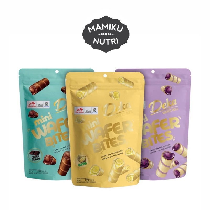 

Deka Wafer Mini Bites pouch 72 gr Choco / Ube / Durian