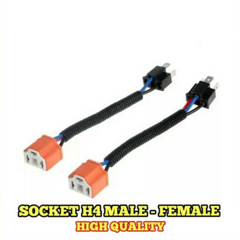 Sudah READY SOCKET H4 KERAMIK MALE FEMALE  KABEL 2MM  HARGA 1 PCS