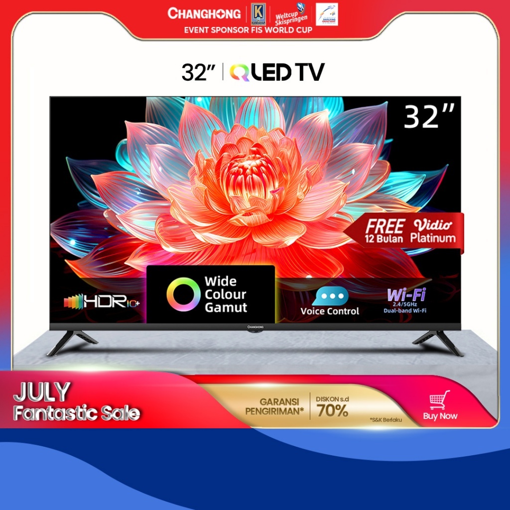 TV CHANGHONG QLED ANDROID TV 32 INCH GOOGLE TV 32QCN1 - 32INCH