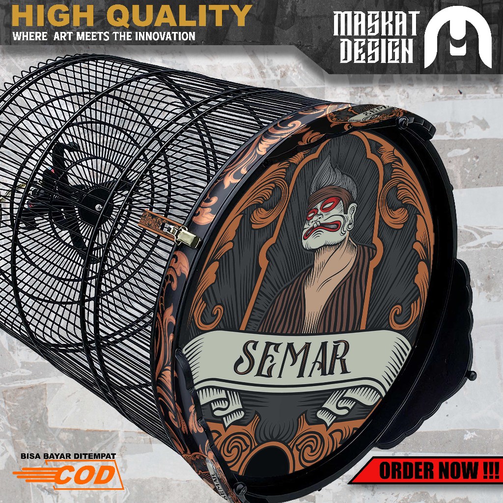 Stiker Decal Sangkar Burung Murai Kacer Tebok Bulat - Sticker Dekal Sangkar Murai Variasi Desain Sem