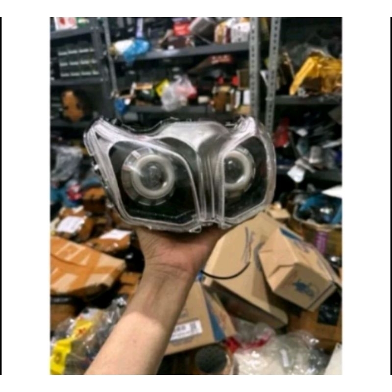 Kedok Reflektor Lampu Depan Jupiter Z1 New Injeksi Plus Proji Super Terang