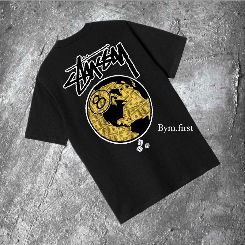 BYM KAOS STUSSY WORLD KAOS STUSSY SKATEBOARD TSHIRT STUSSY