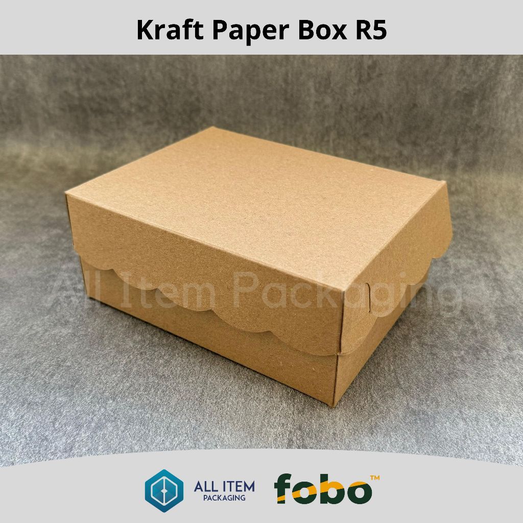 

FOBO Kraft Paper Box R5 / 16x12.5x7 / Kotak Snack Box Kue Renda @50 Pcs