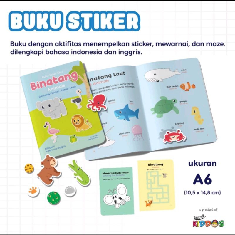 

Buku stiker belajar anak Bahasa Indonesia dan Bahasa Inggris