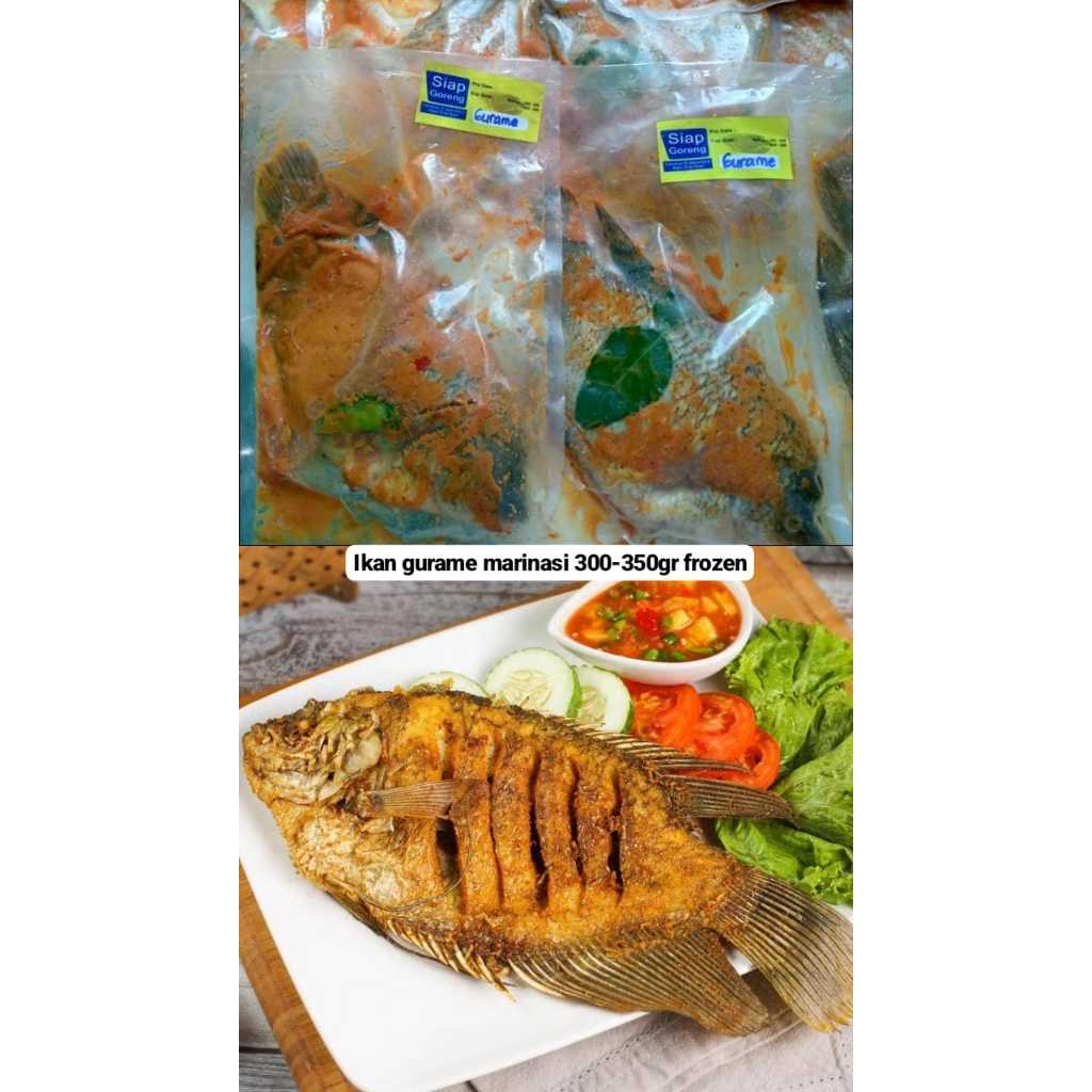 

Ikan gurame marinasi bumbu kuning 300 gram frozen siap goreng