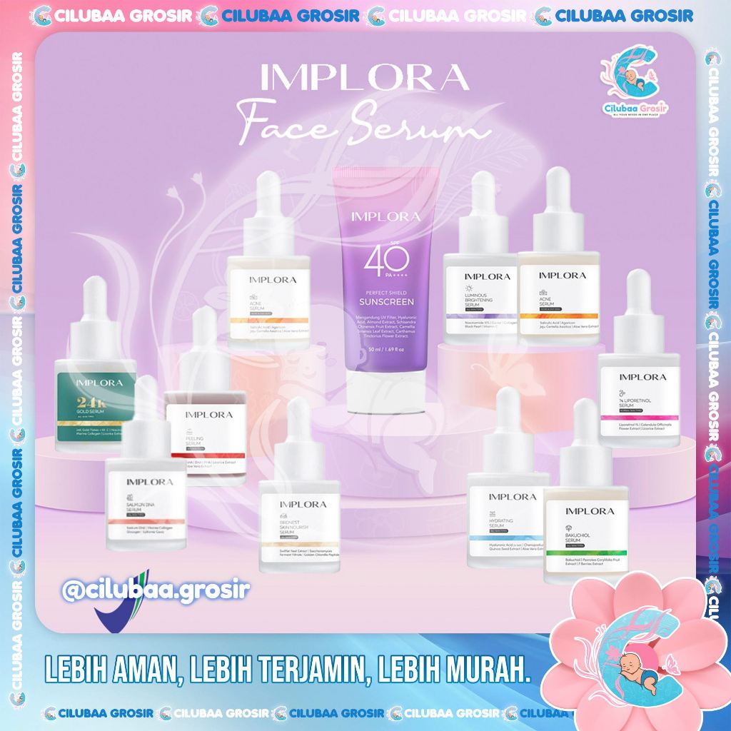 IMPLORA Face Serum | Serum Wajah Acne | Brightening | Peeling | Midnight Serum Wajah BPOM (20ml)