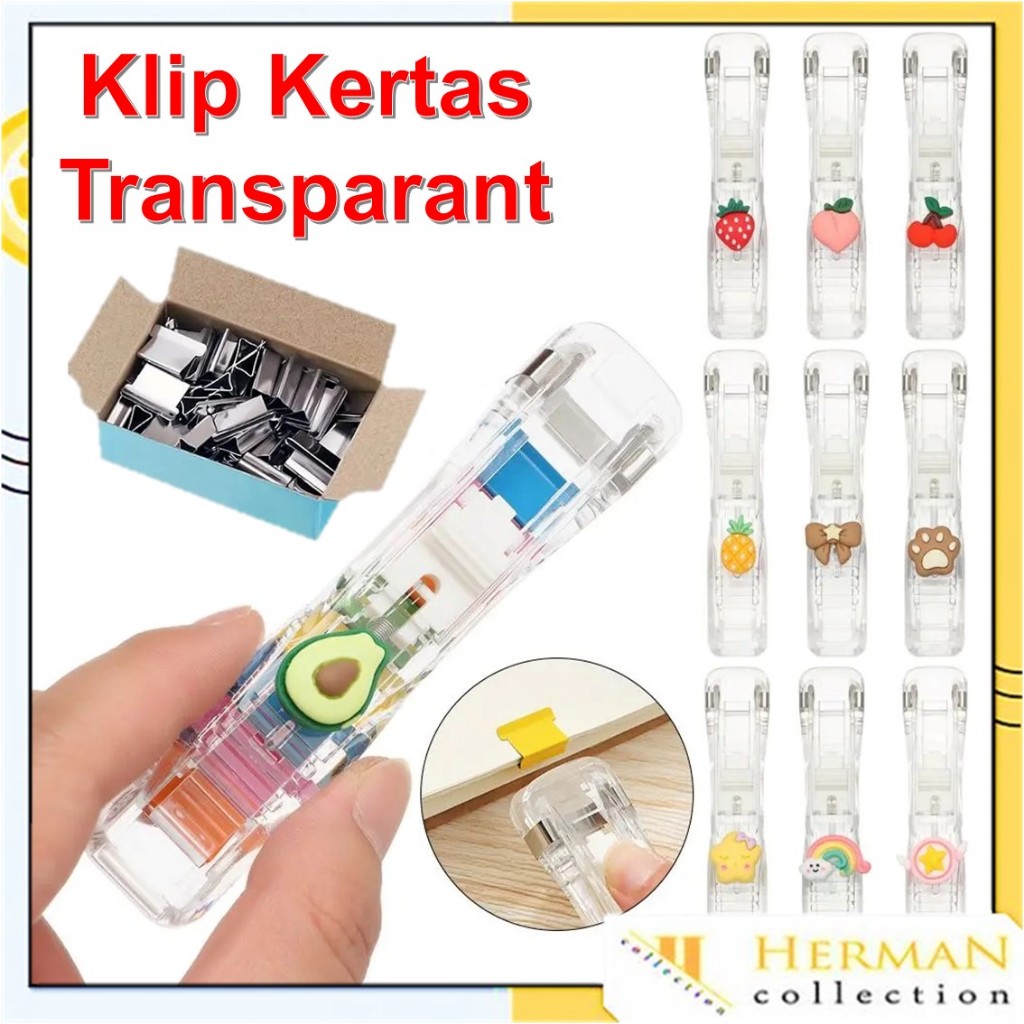 

HC Kliper Penjepit Kertas Stapler Dorong Paper Clips Poratble Stainless Steel Staples Otomatis