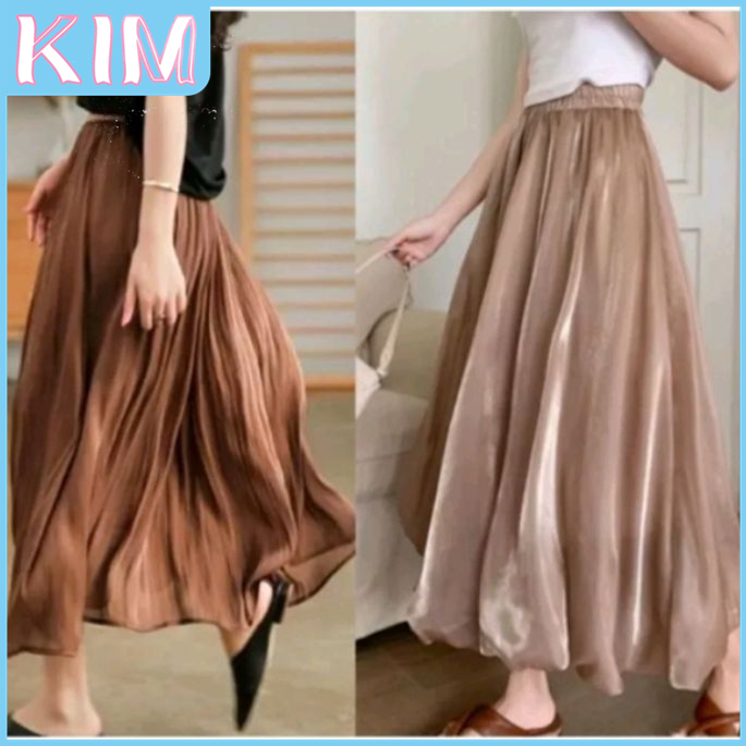 KIM  ROK SHIMMER PANJANG IMPORT TERBARU setelan rok wanita kekinian rok hitam panjang rok putih rok 
