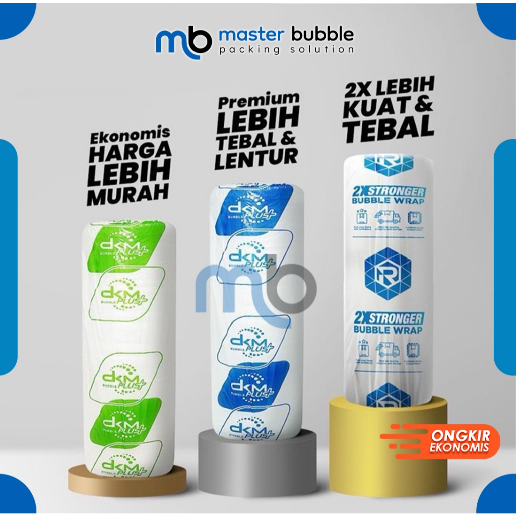 

IK6 Plastik Bubble Wrap Merek DKM / RUSFET Roll 125cm x 50meter Putih Bening / Hitam Tebal Harga