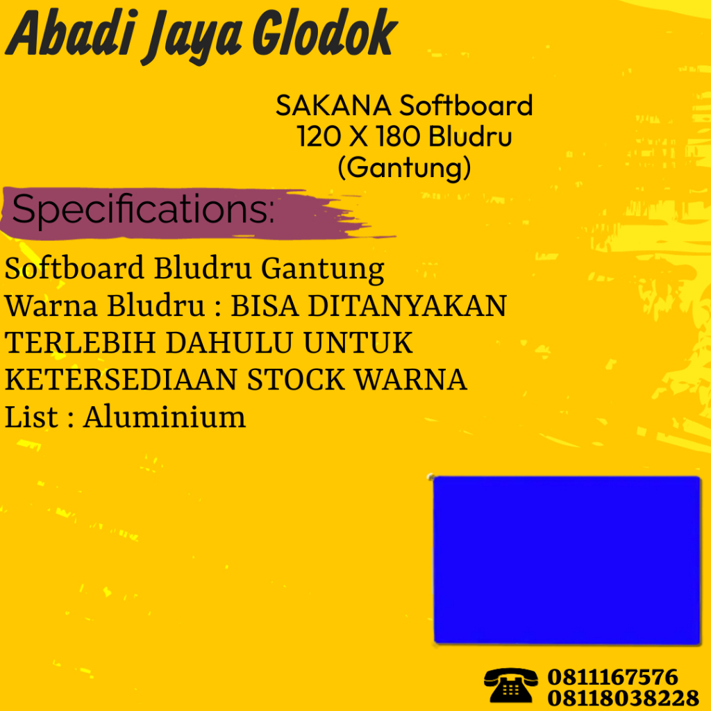 

SAKANA Softboard 90 X 180 Bludru (Gantung)