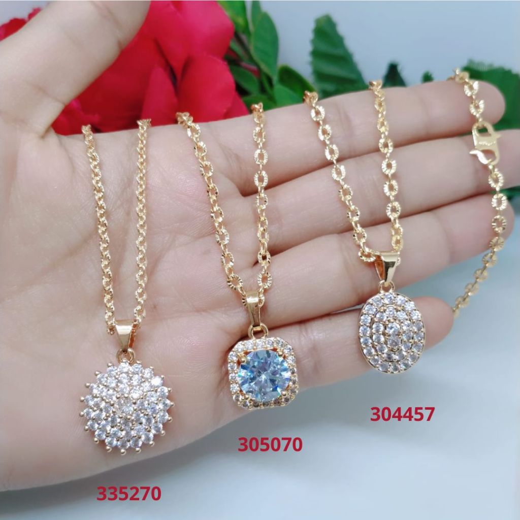 Kalung Liontin Nory Italy Kaca Perhiasan Titanium Xuping Perhiasan Aksesoris Lapis Emas KL4