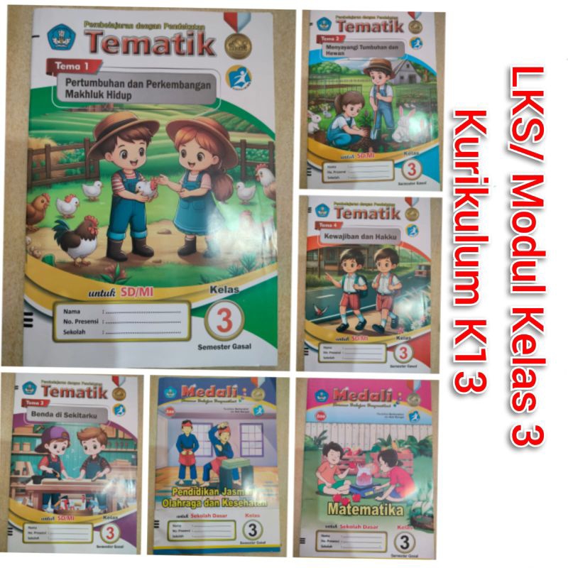 LKS SD Kelas 3 Tematik Semester 1 Tema 1 2 3 4 Kurikulum Terbaru LKS Tematik SD 3 Medali SD/MI