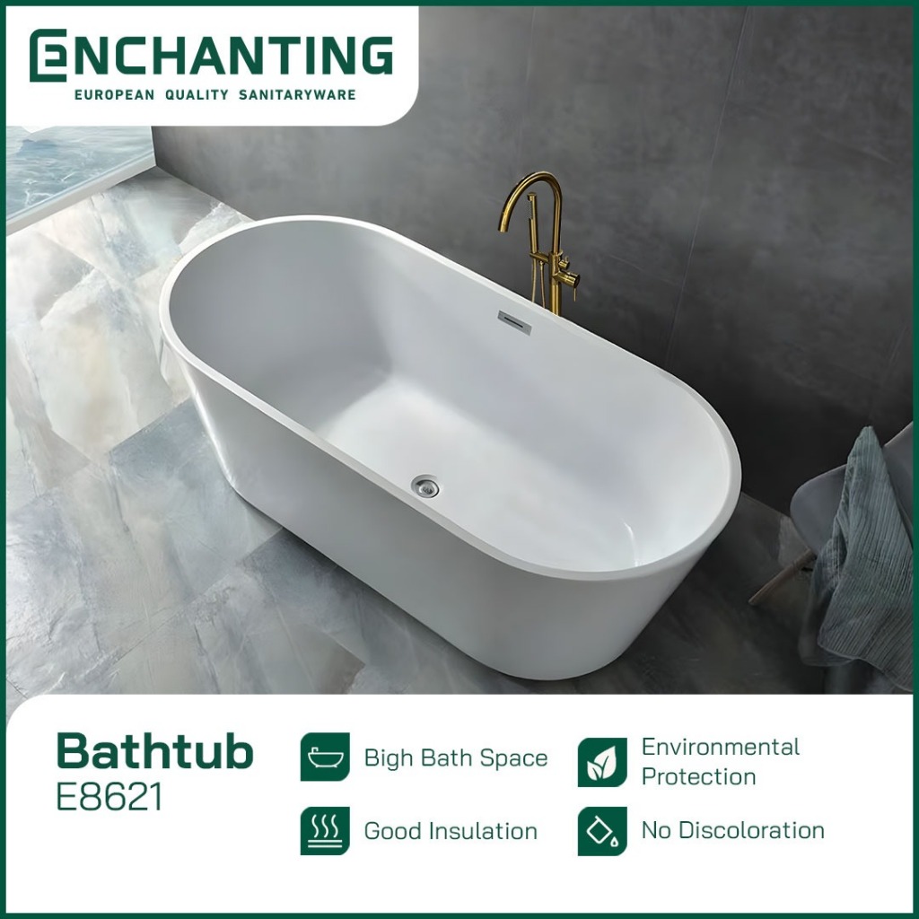 ENCHANTING Bathtub Free Standing Kamar Mandi BathTub Acrylic E8621