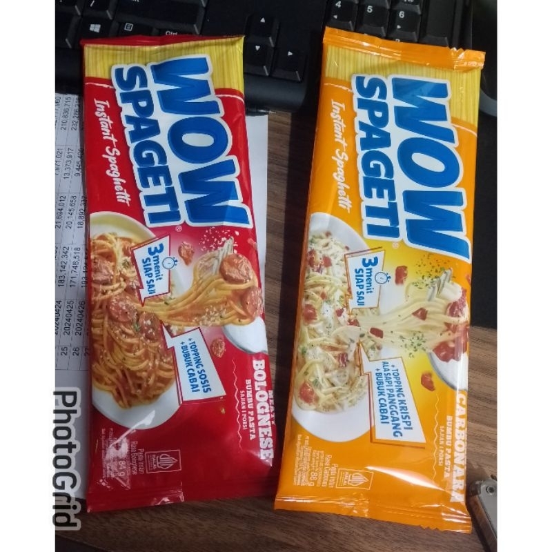 

WOW INSTAN SPAGHETTI 84GR/MIE SPAGHETI/MIE MAYORA