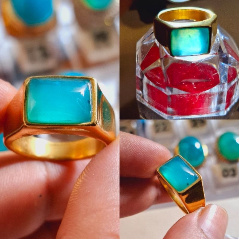 Cincin Batu Bacan Palamea Natural top Crystal◇100%Original