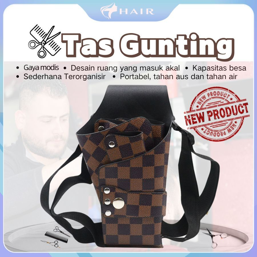 HIR-0054 Dompet Gunting Tas Pinggang Gunting Rambut Paket Gunting Tas Gunting Kulit Asli Ikat Pingga