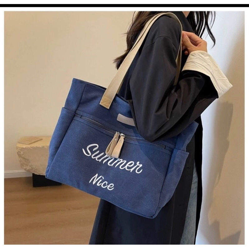 Tas kain tebal selempang import wanita terbaru