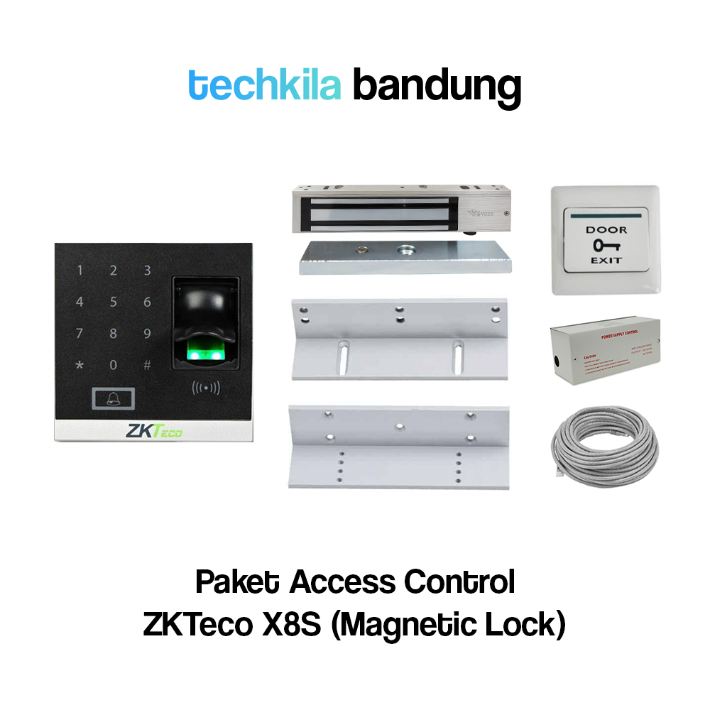 PAKET ACCESS CONTROL ZKTECO X8S / ACCESS DOOR FINGERPRINT DAN KARTU