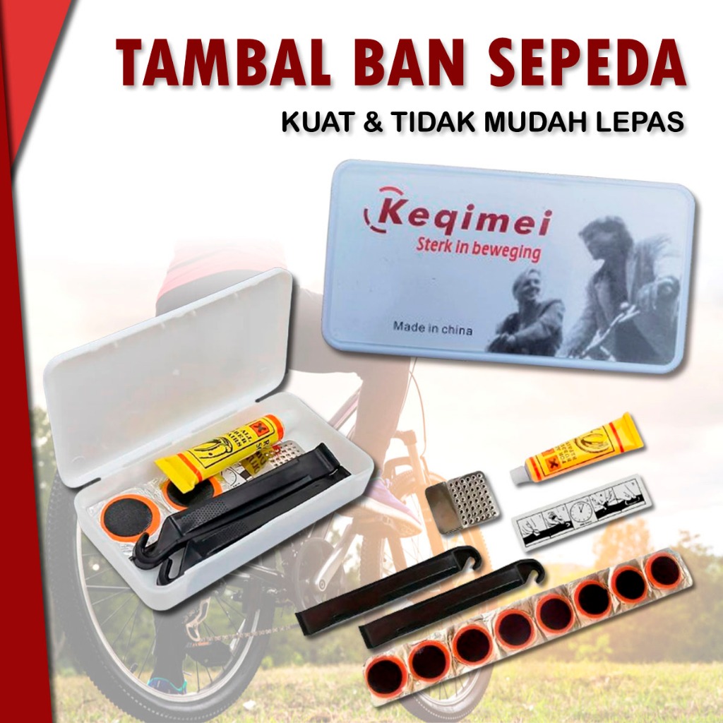 RALALI Set Peralatan Tambal Ban Sepeda – Penambal Ban Sepeda Portable Paket Reparasi Ban Sepeda Prak