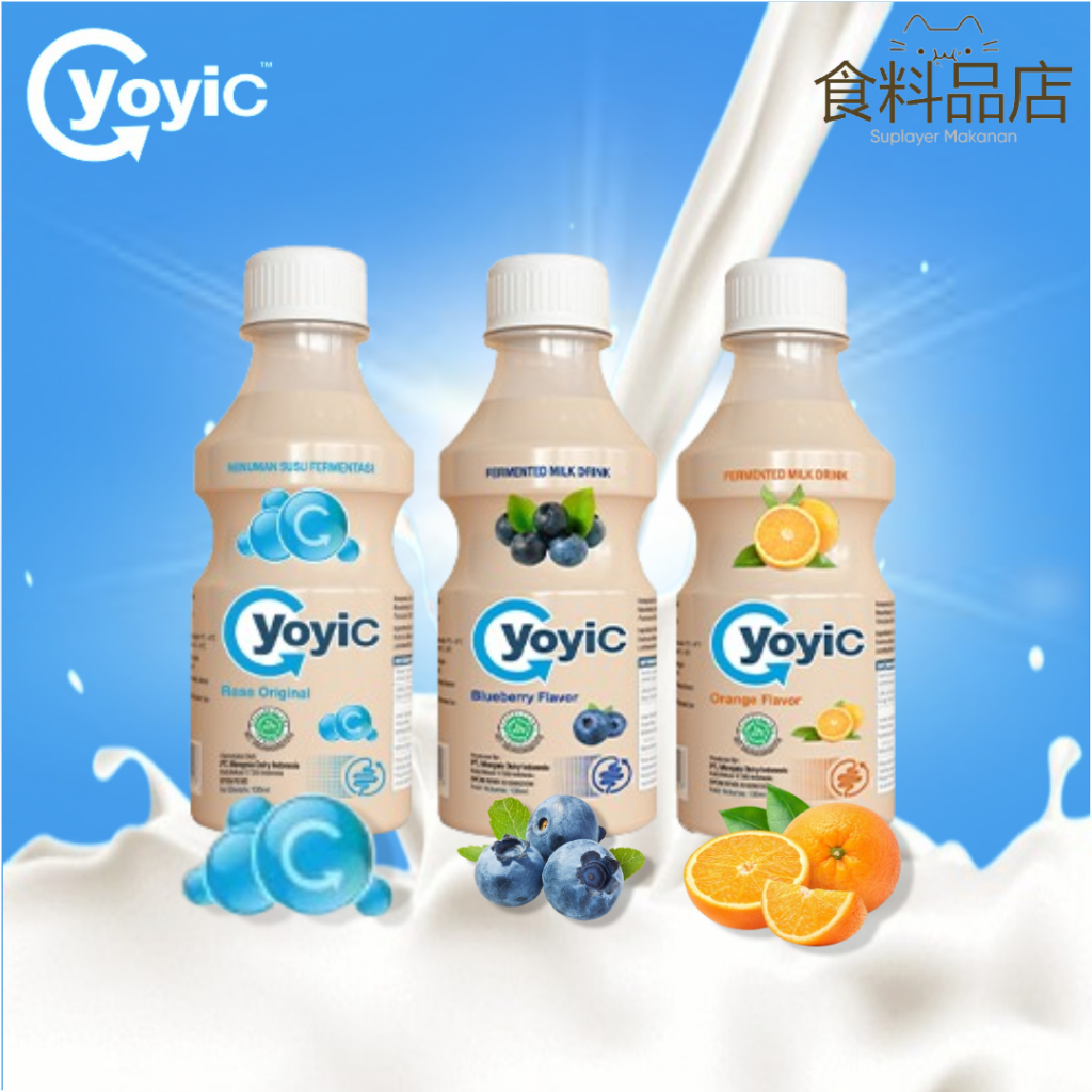 

Yoyic Yogurt 130ml (1 Lusin 12 Botol) Bisa Mix Rasa Original Jeruk Blueberry