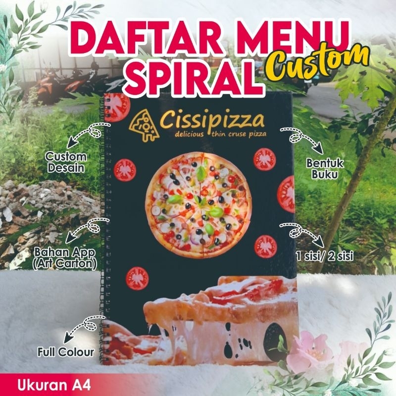 Cetak Buku Menu / Buku Menu sepiral / Buku Menu spiral murah / Buku Menu murah