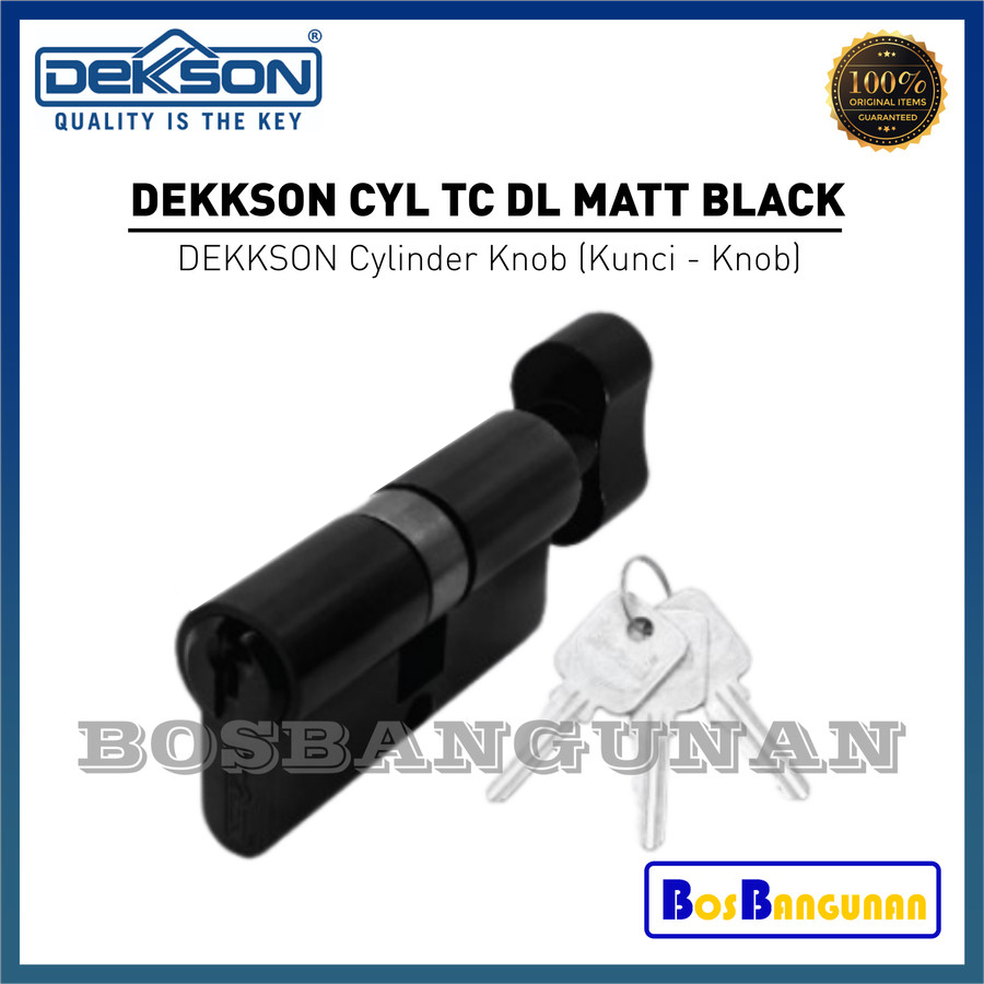 Cylinder Knob + Kunci Hitam DEKKSON CYL TC DL BLACK/ DEKKSON Cylinder Knob (kunci - knob)