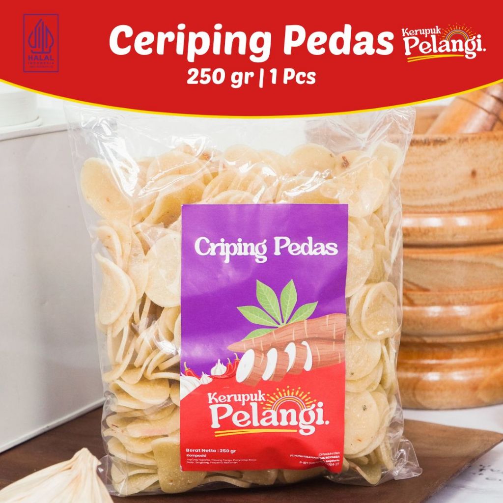 

250 GR KERUPUK PELANGI KERUPUK RASA CERIPING PEDAS KERUPUK SINGKONG MENTAH