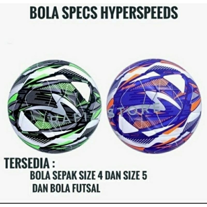 Bola Sepak SPECS Hyperspeeds. Bola Sepak Size 5 Size 4 dan Futsal