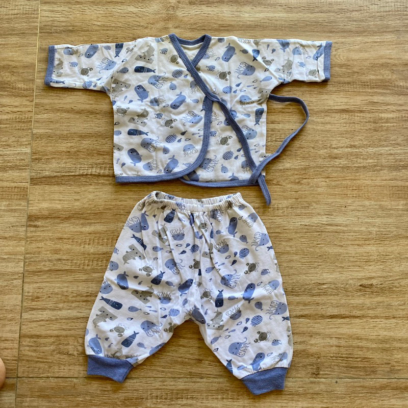 Nary baby set celana panjang baju kimono 0-3m preloved